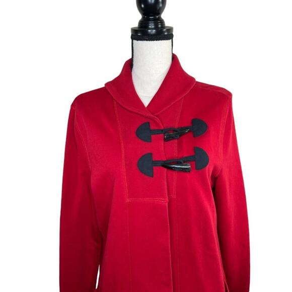 Chaps Red Cardigan Sweater Jacket Size L - Picture 2 of 5